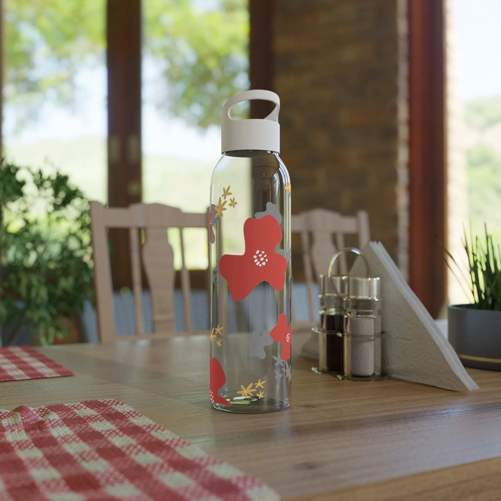Abstract Flowers Water Bottle