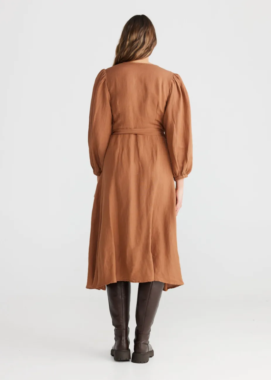 AMOR WRAP DRESS - Terracotta