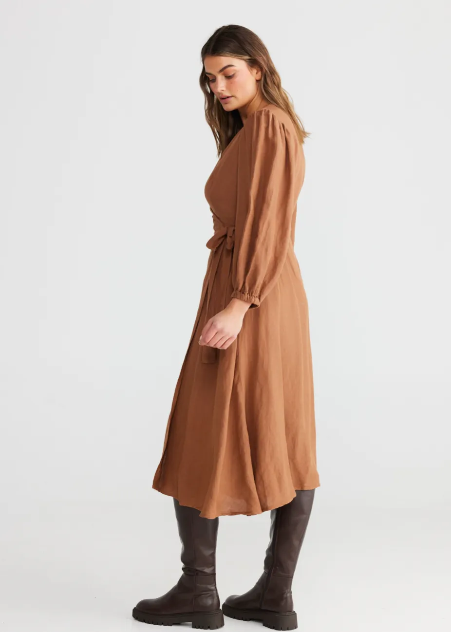 AMOR WRAP DRESS - Terracotta