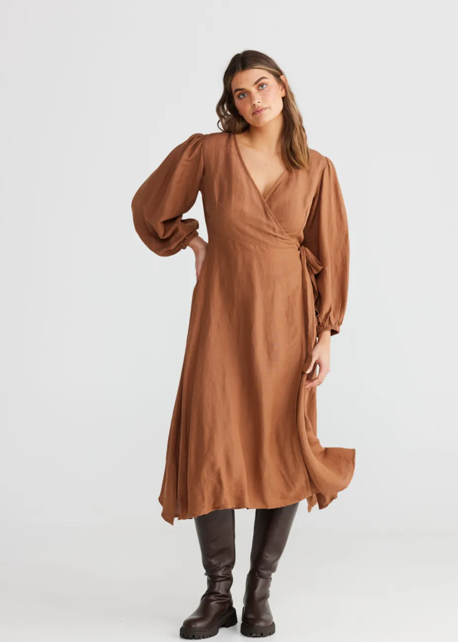 AMOR WRAP DRESS - Terracotta