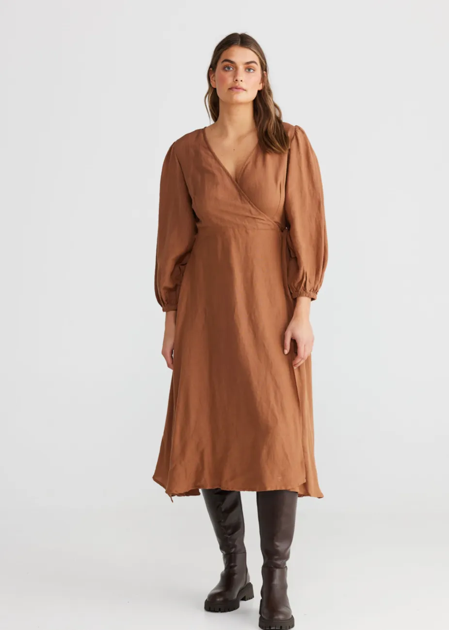 AMOR WRAP DRESS - Terracotta
