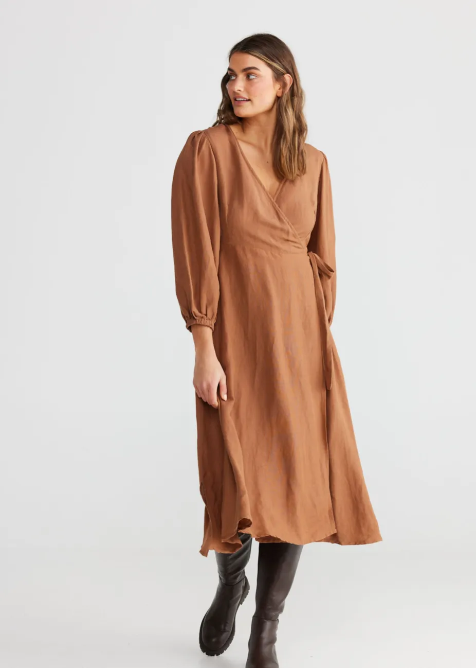 AMOR WRAP DRESS - Terracotta