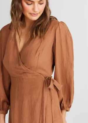 AMOR WRAP DRESS - Terracotta