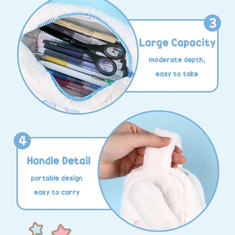 Cinnamoroll Portable Fluffy Pencil Case White
