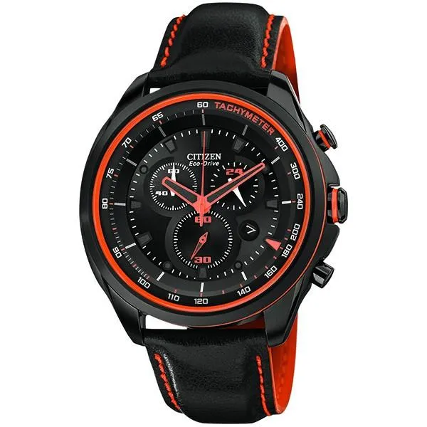 Citizen Men's Black And Orange Watch