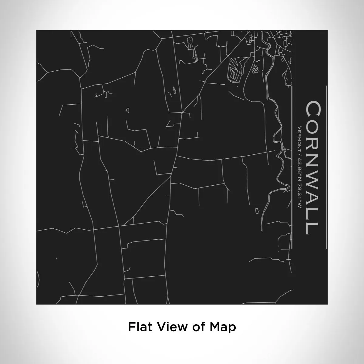 Cornwall - Vermont Engraved Map Tumbler in Matte Black