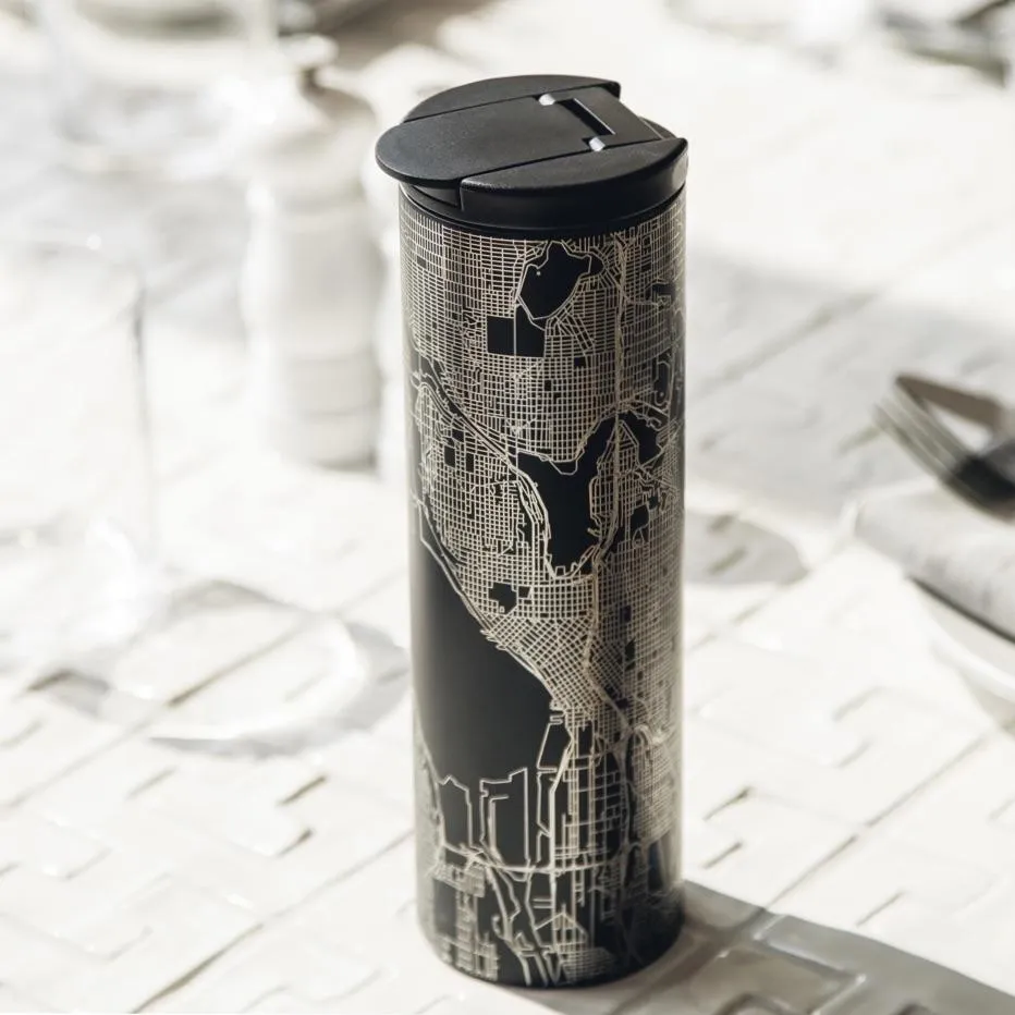 Cornwall - Vermont Engraved Map Tumbler in Matte Black