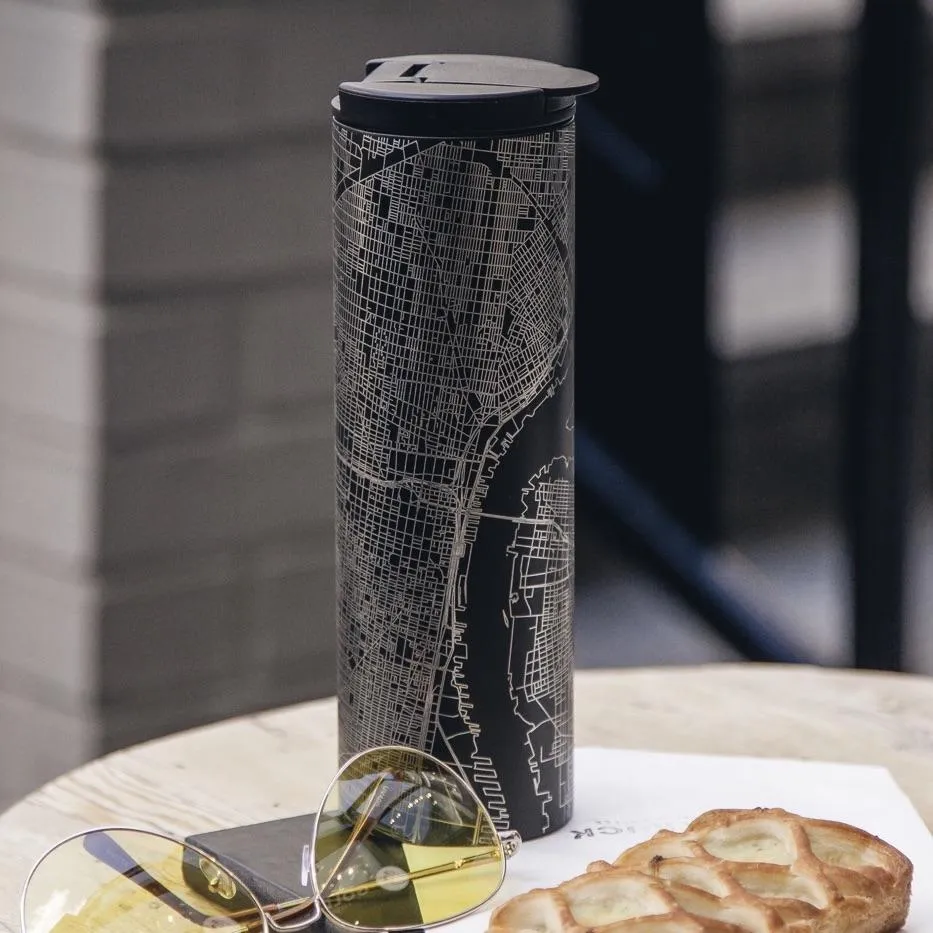 Cornwall - Vermont Engraved Map Tumbler in Matte Black