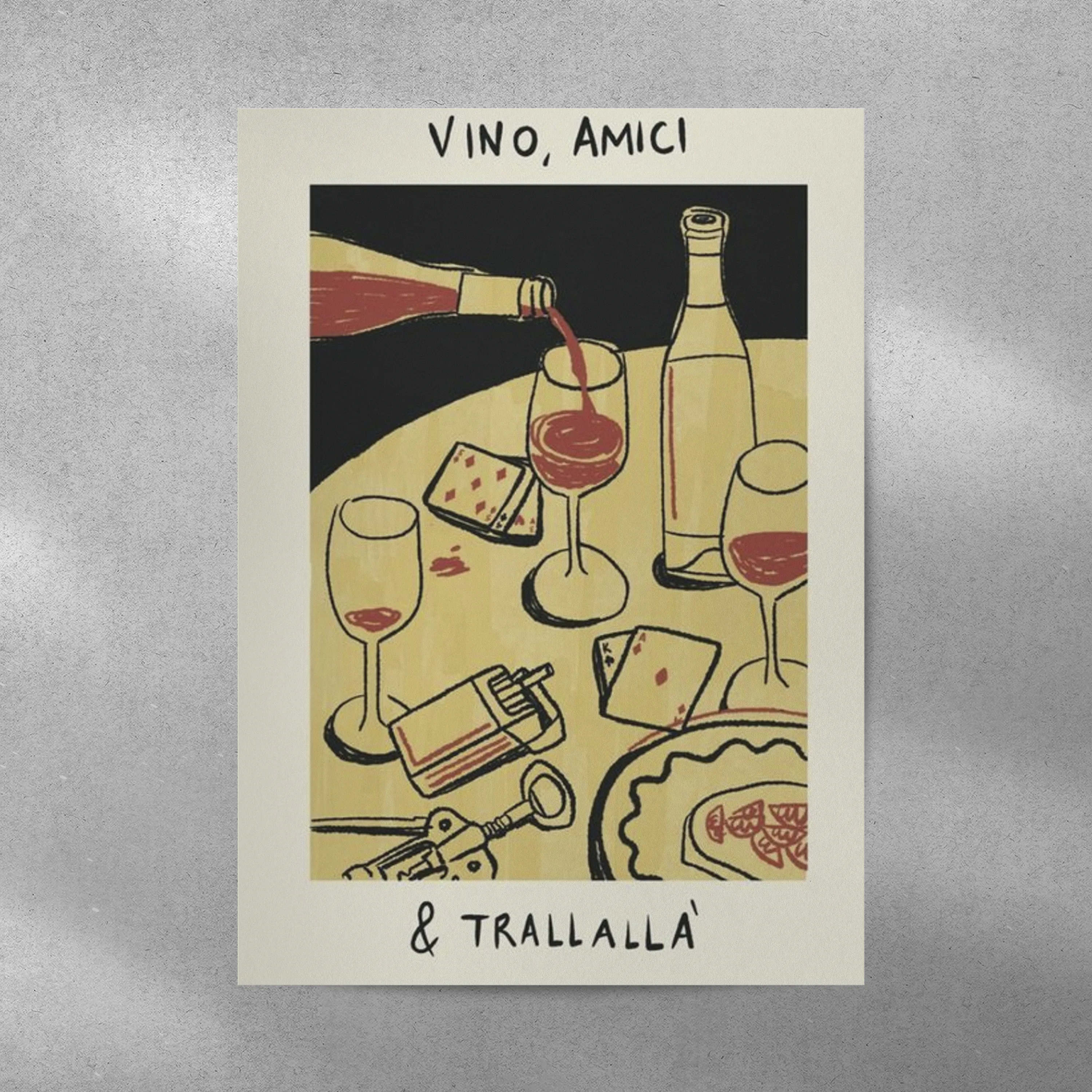 Drinks Abstract Aesthetic Metal Poster