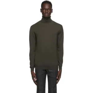Ermenegildo Zegna Khaki Wool Turtleneck