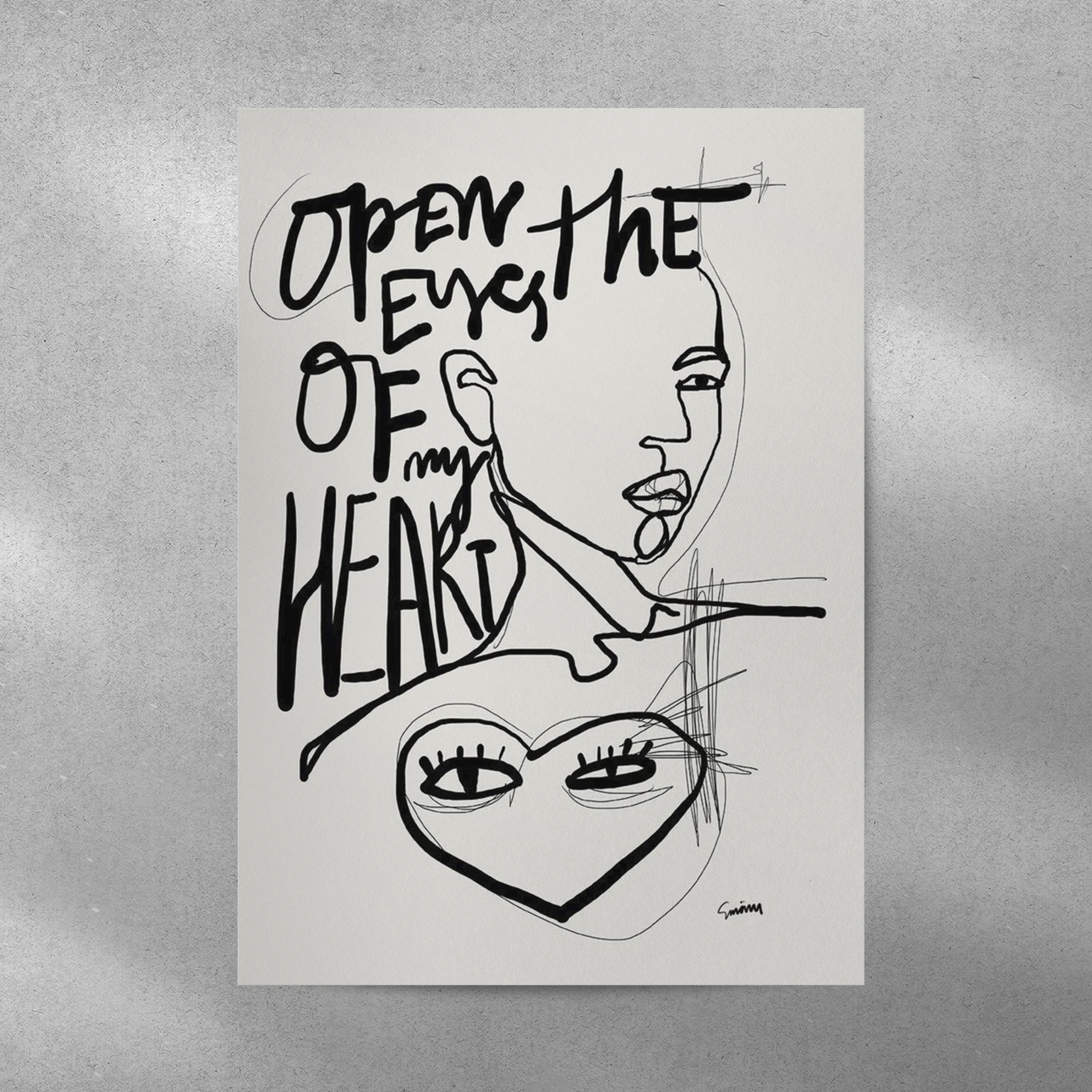 Eyes of My Heart Abstract Aesthetic Metal Poster
