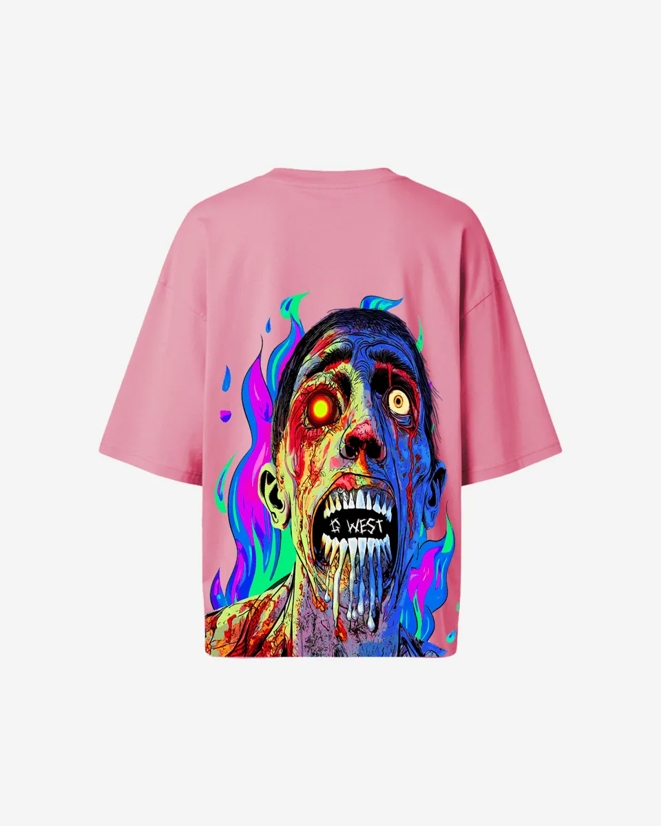 G West Oversized Flaming Zombie Tee -WOMEN