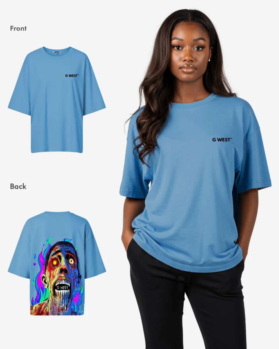 G West Oversized Flaming Zombie Tee -WOMEN
