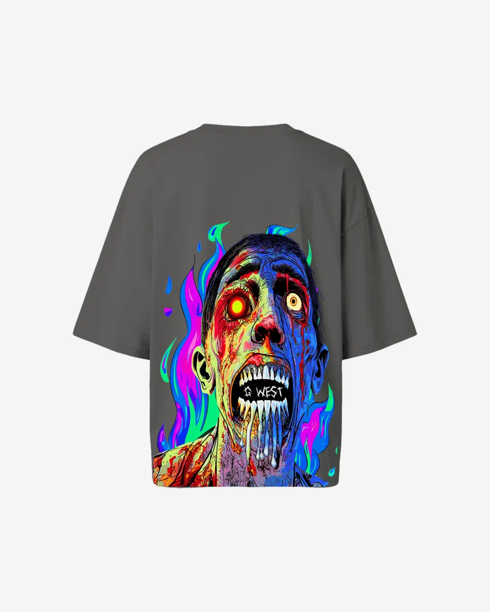 G West Oversized Flaming Zombie Tee -WOMEN