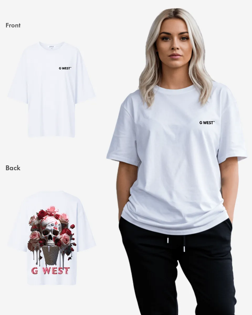 G West Oversized Ice Cream Skull Tee -WOMEN