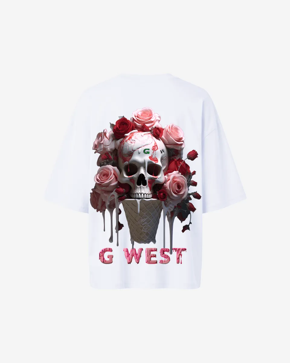 G West Oversized Ice Cream Skull Tee -WOMEN
