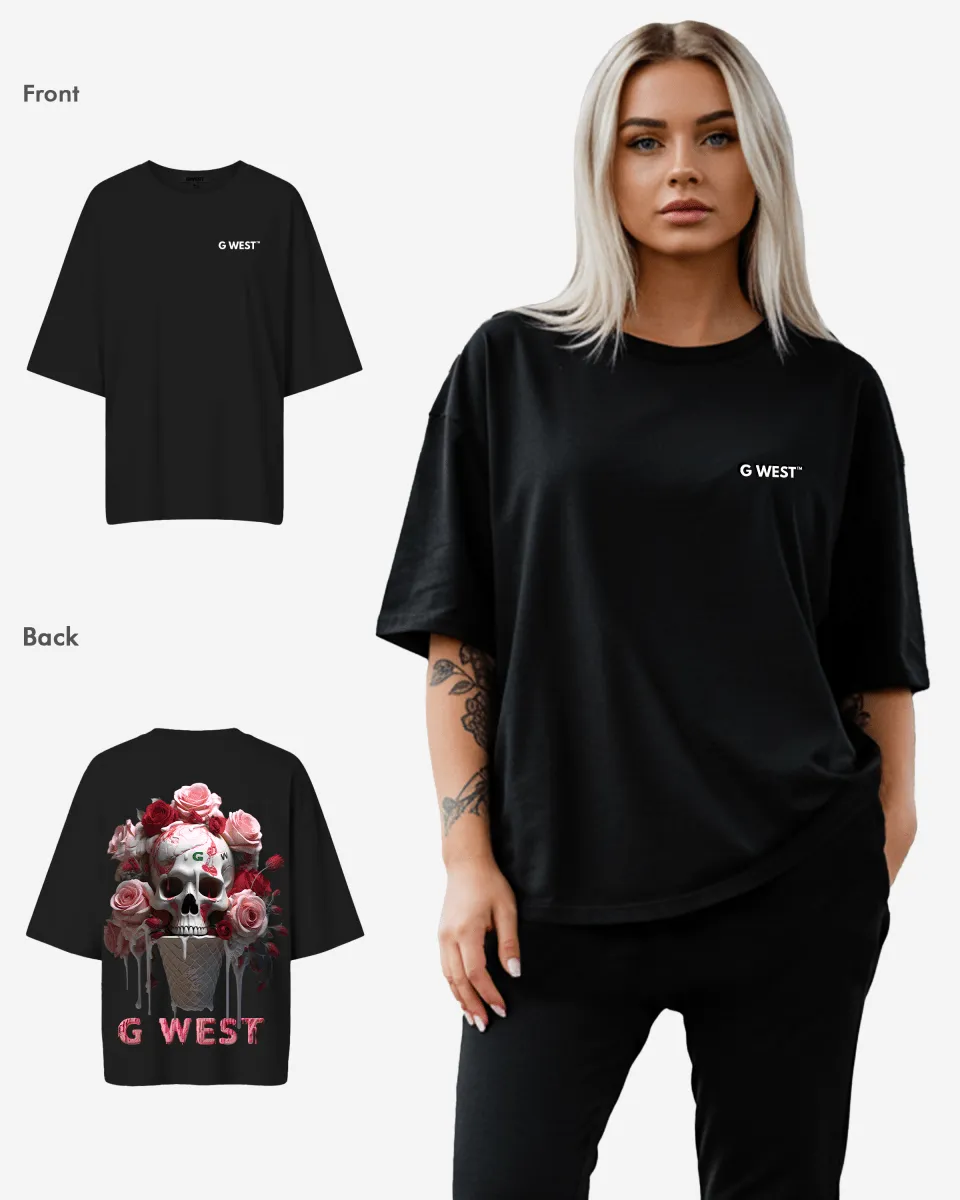 G West Oversized Ice Cream Skull Tee -WOMEN
