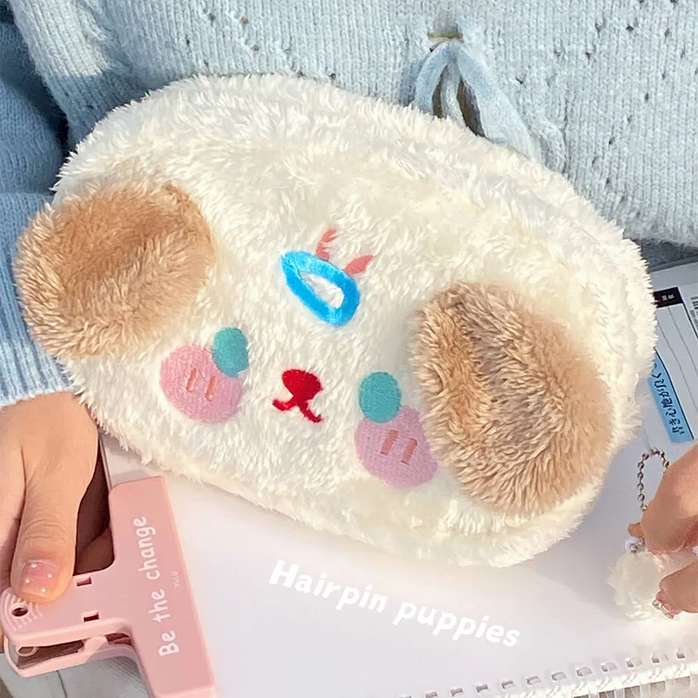 Hairpin Puppy Fluffy Pen Pouch