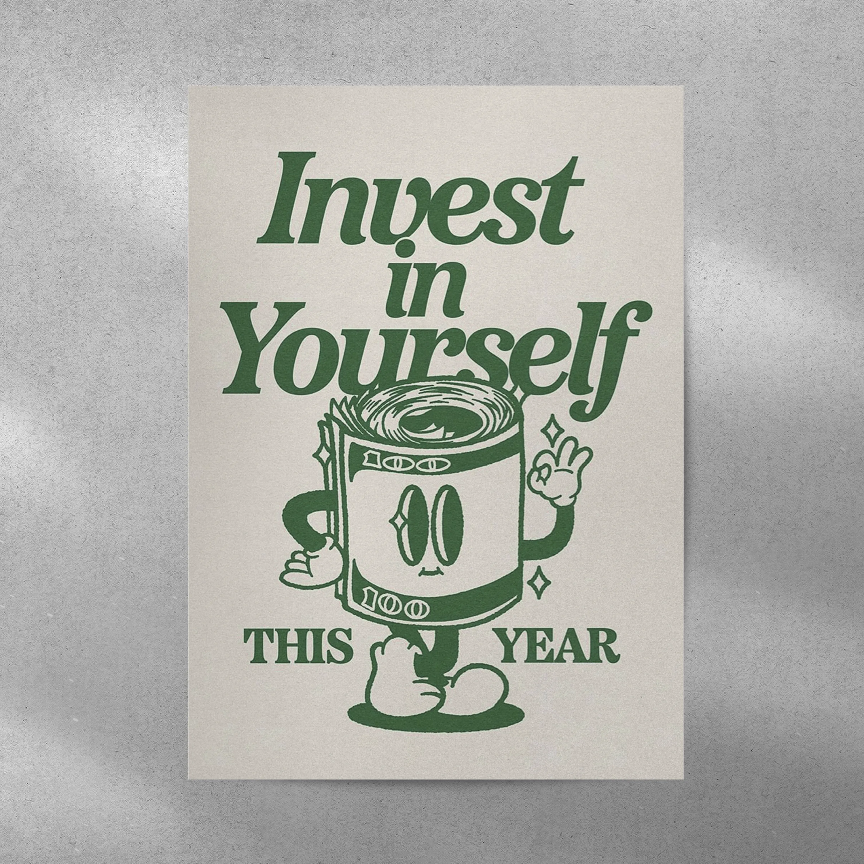 Invest In Yourself Abstract Aesthetic Metal Poster
