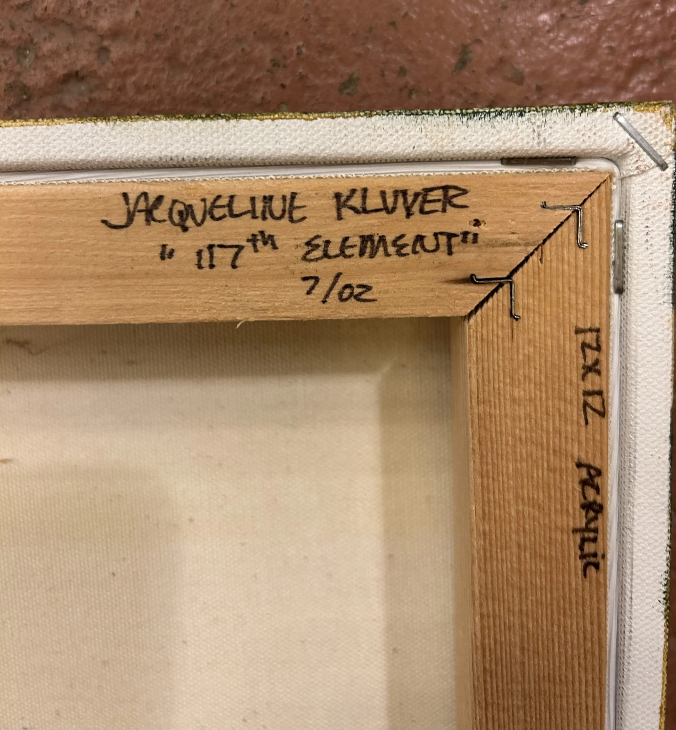 Jacqueline Kluver Original Art, "117th Element" Abstract, Acrylic on Canvas