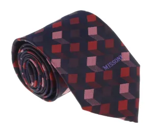 Missoni U5562 Red/Pink Abstract Pure Silk Tie