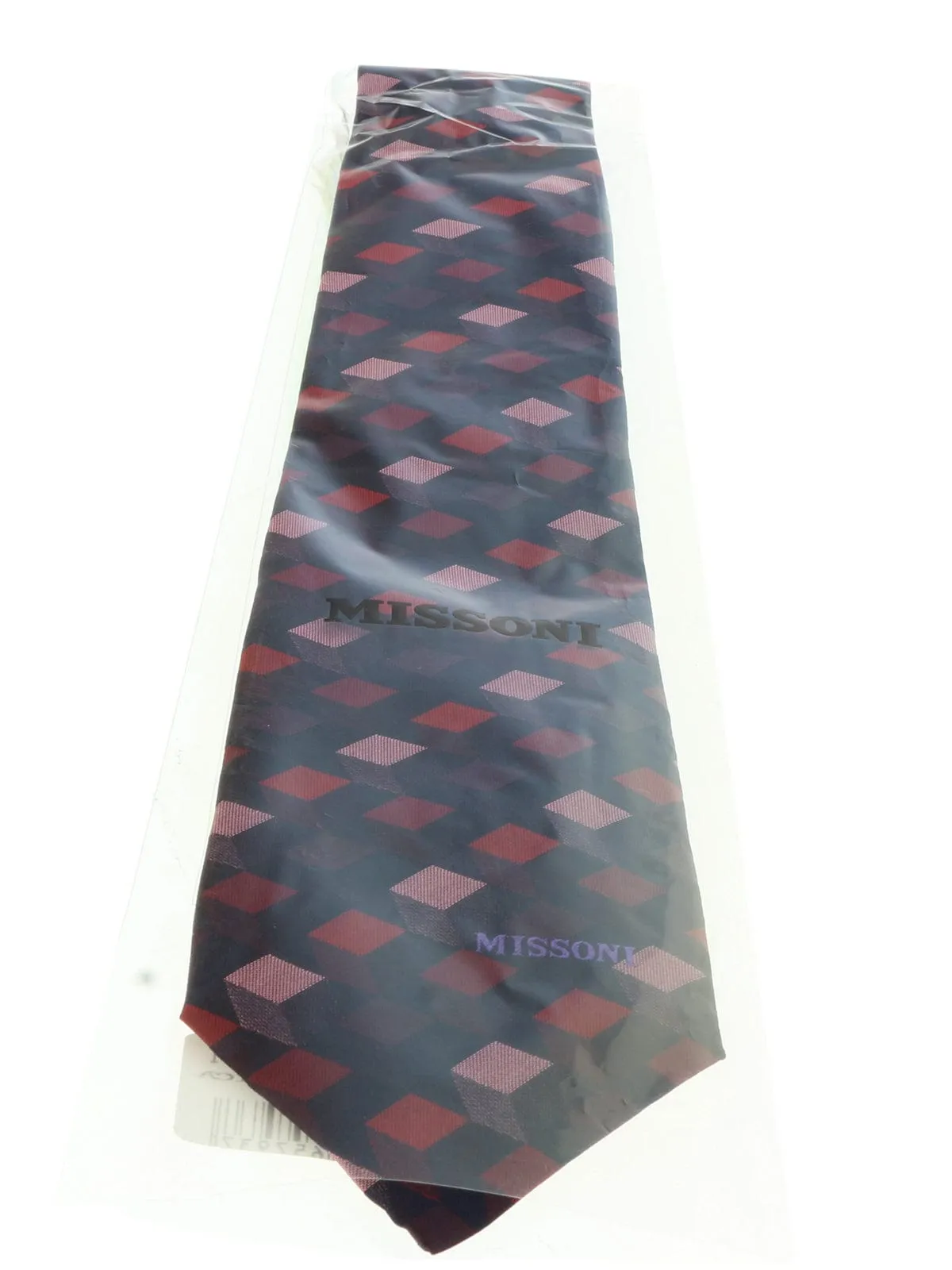 Missoni U5562 Red/Pink Abstract Pure Silk Tie