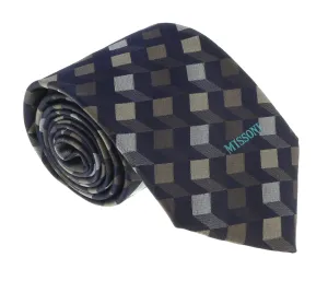 Missoni U5562 Silver/Gold Abstract Pure Silk Tie
