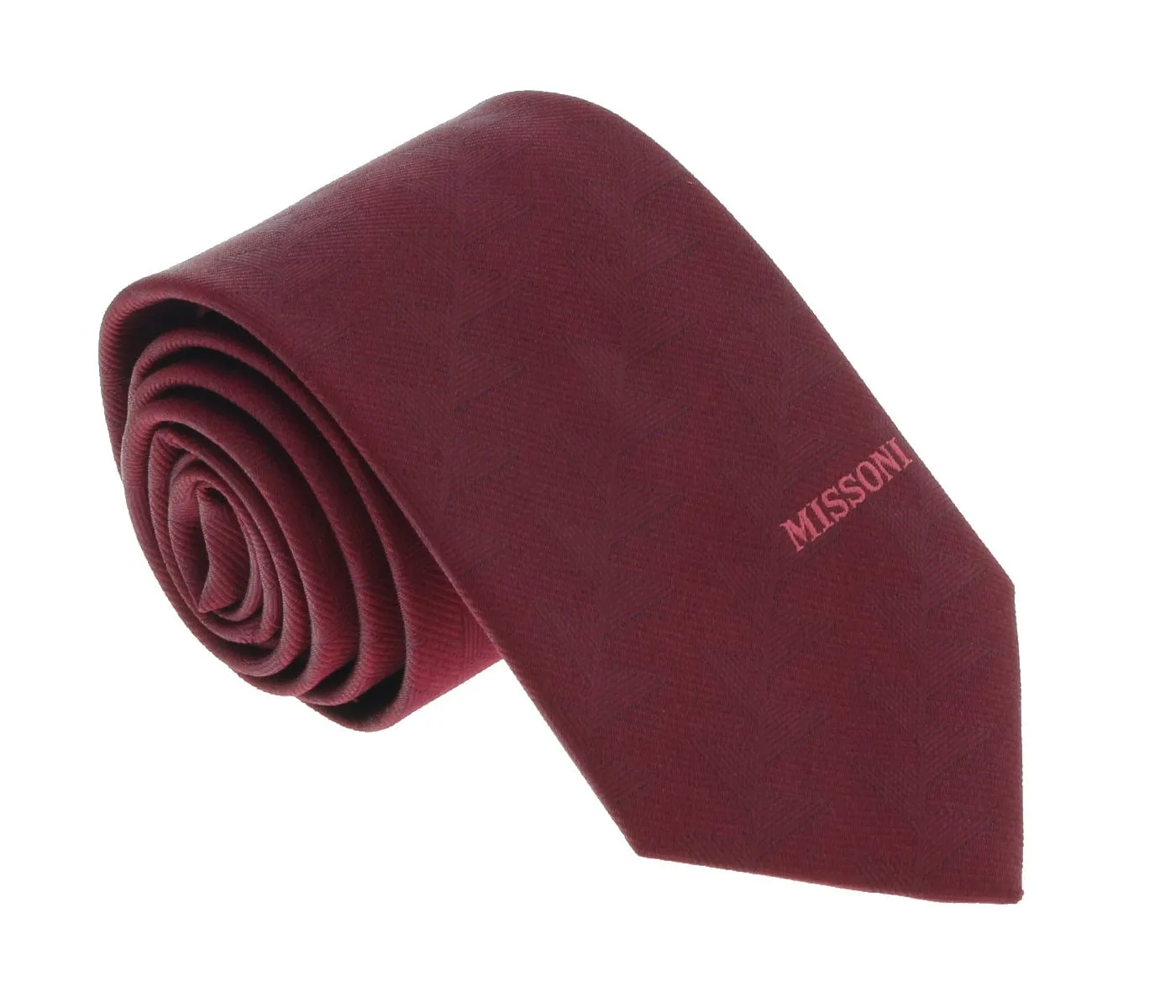 Missoni U5563 Maroon Abstract Pure Silk Tie