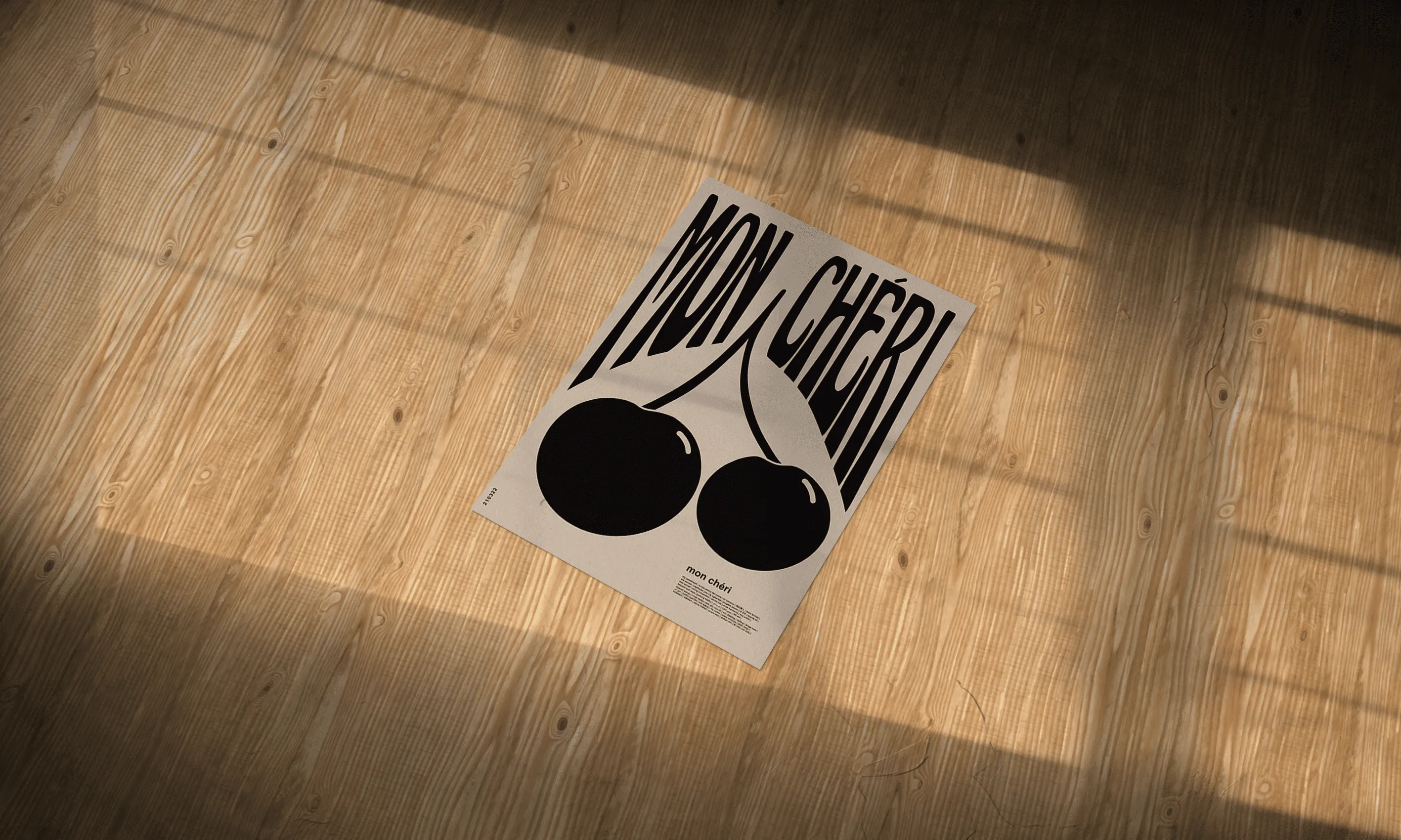 Mon Cherry Abstract Aesthetic Metal Poster
