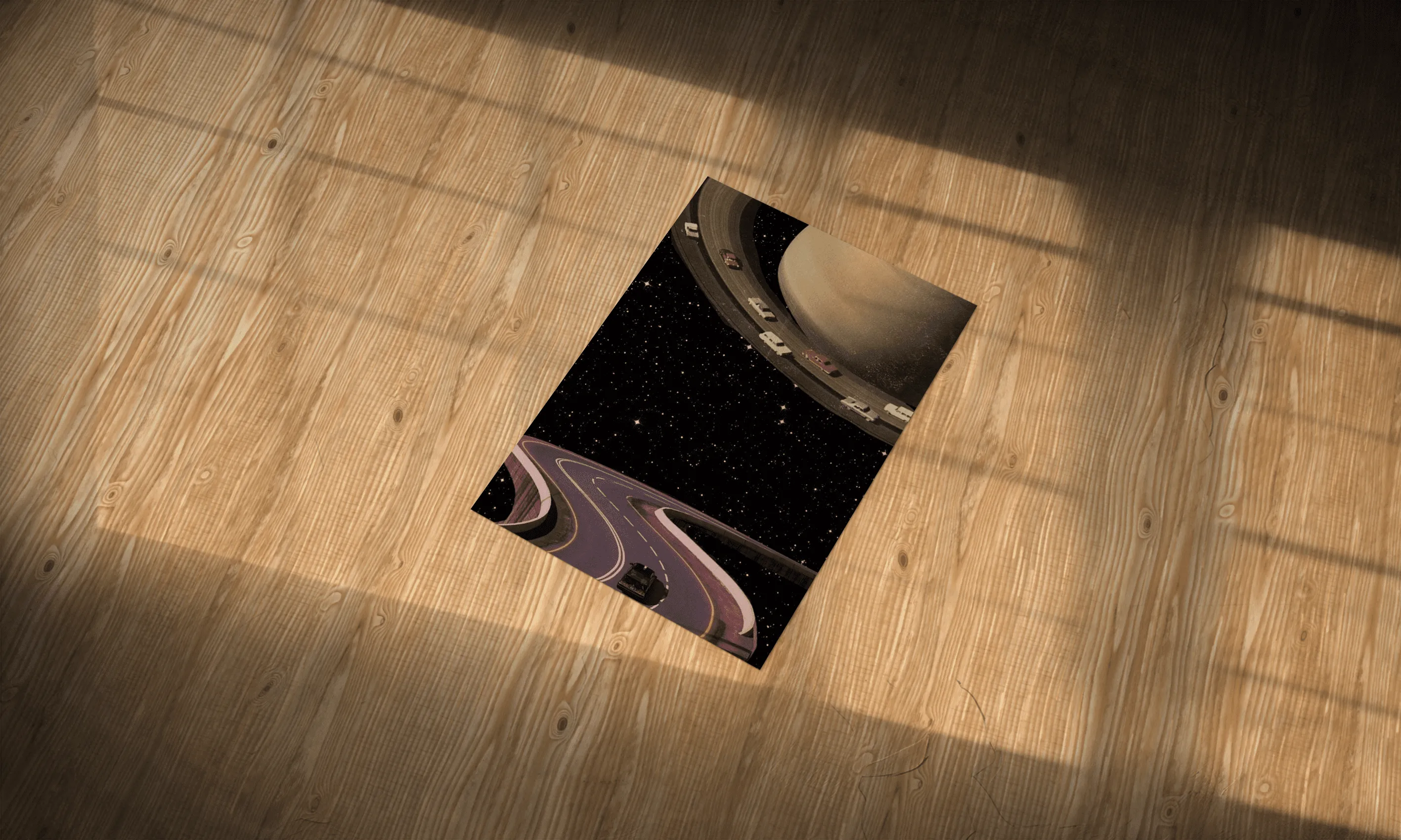 Planetary Travel Abstract Aesthetic Metal Poster