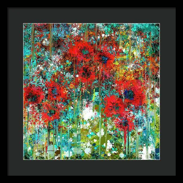 Poppies in a Field - Framed Print