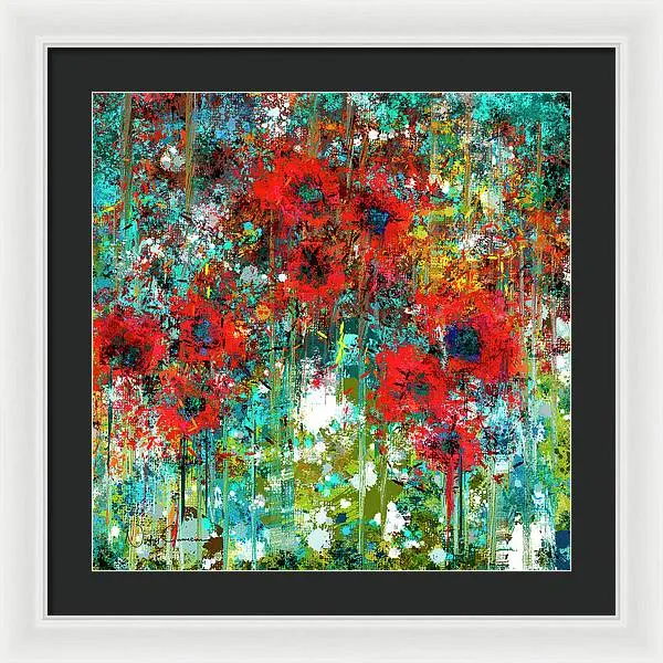 Poppies in a Field - Framed Print