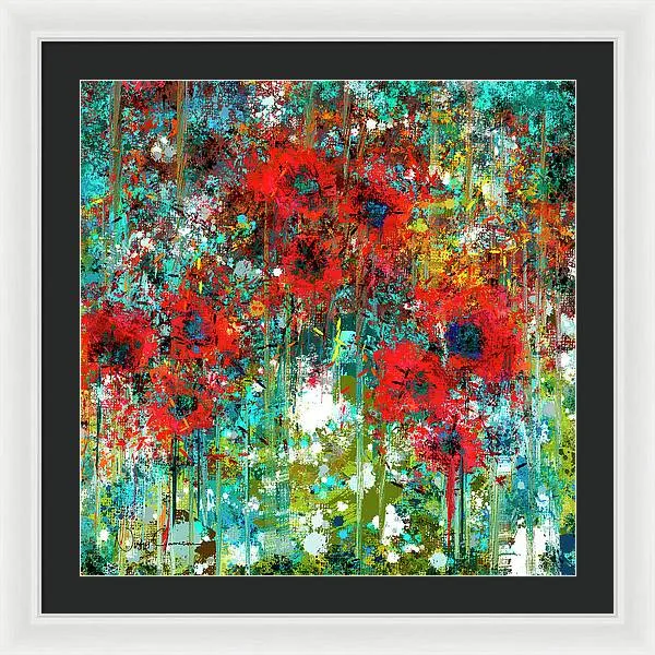 Poppies in a Field - Framed Print