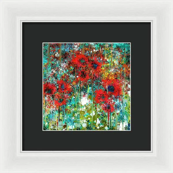 Poppies in a Field - Framed Print