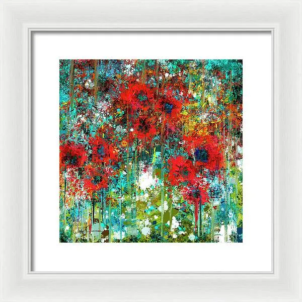 Poppies in a Field - Framed Print