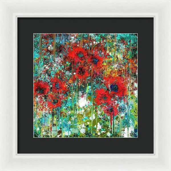 Poppies in a Field - Framed Print