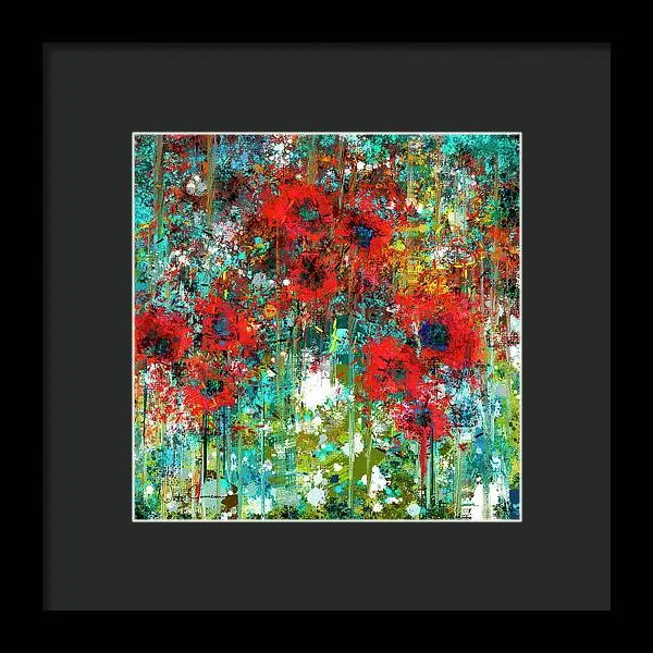 Poppies in a Field - Framed Print