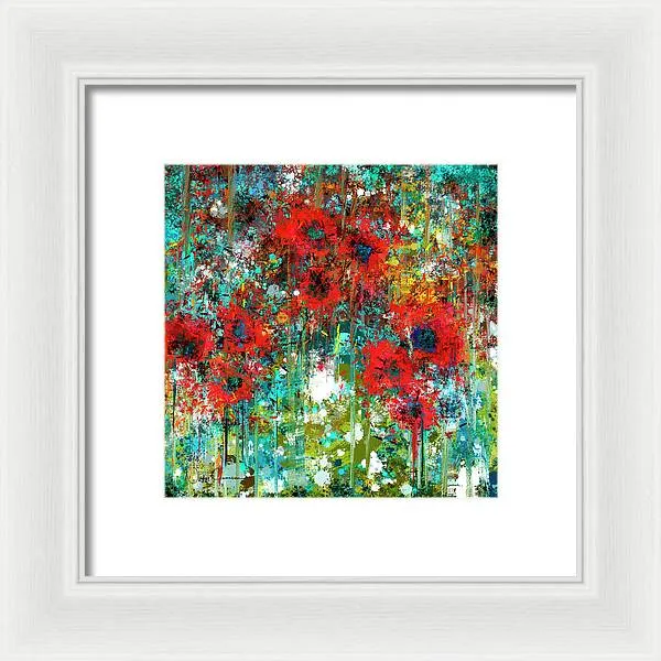 Poppies in a Field - Framed Print