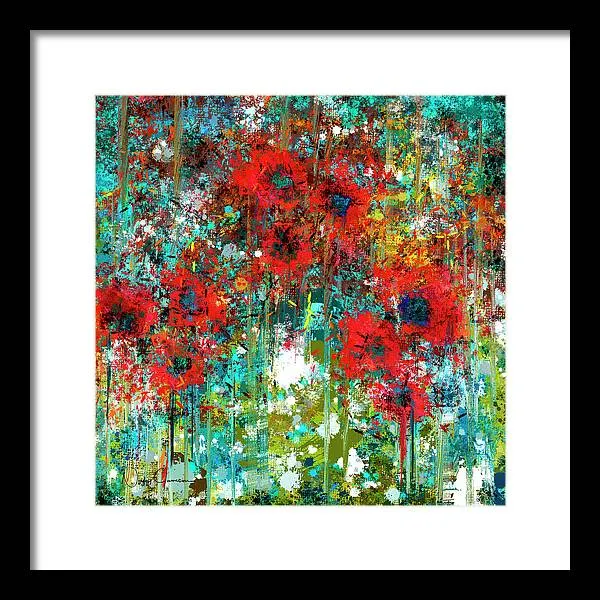 Poppies in a Field - Framed Print