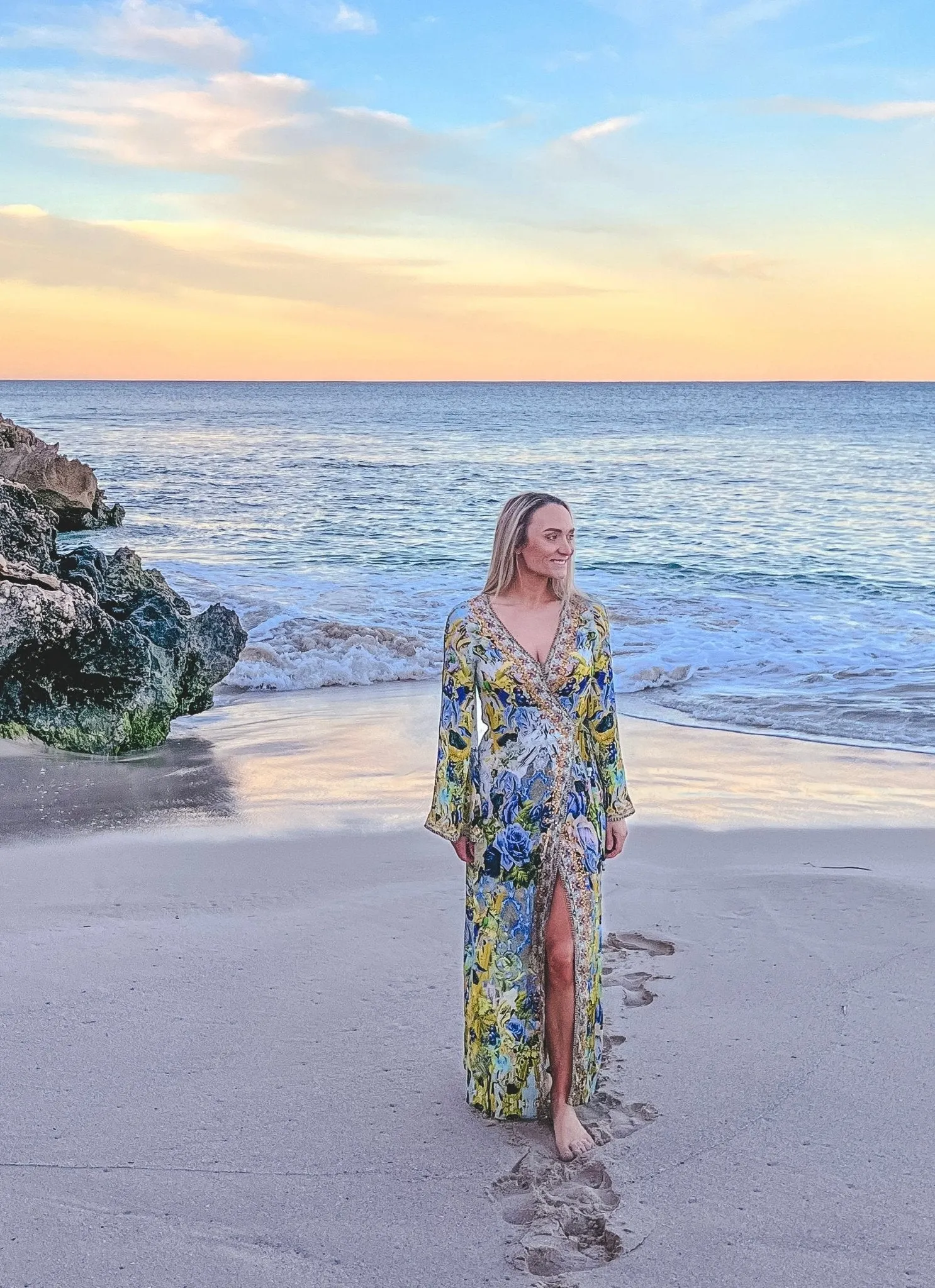 SUMMER BLUES WRAP DRESS