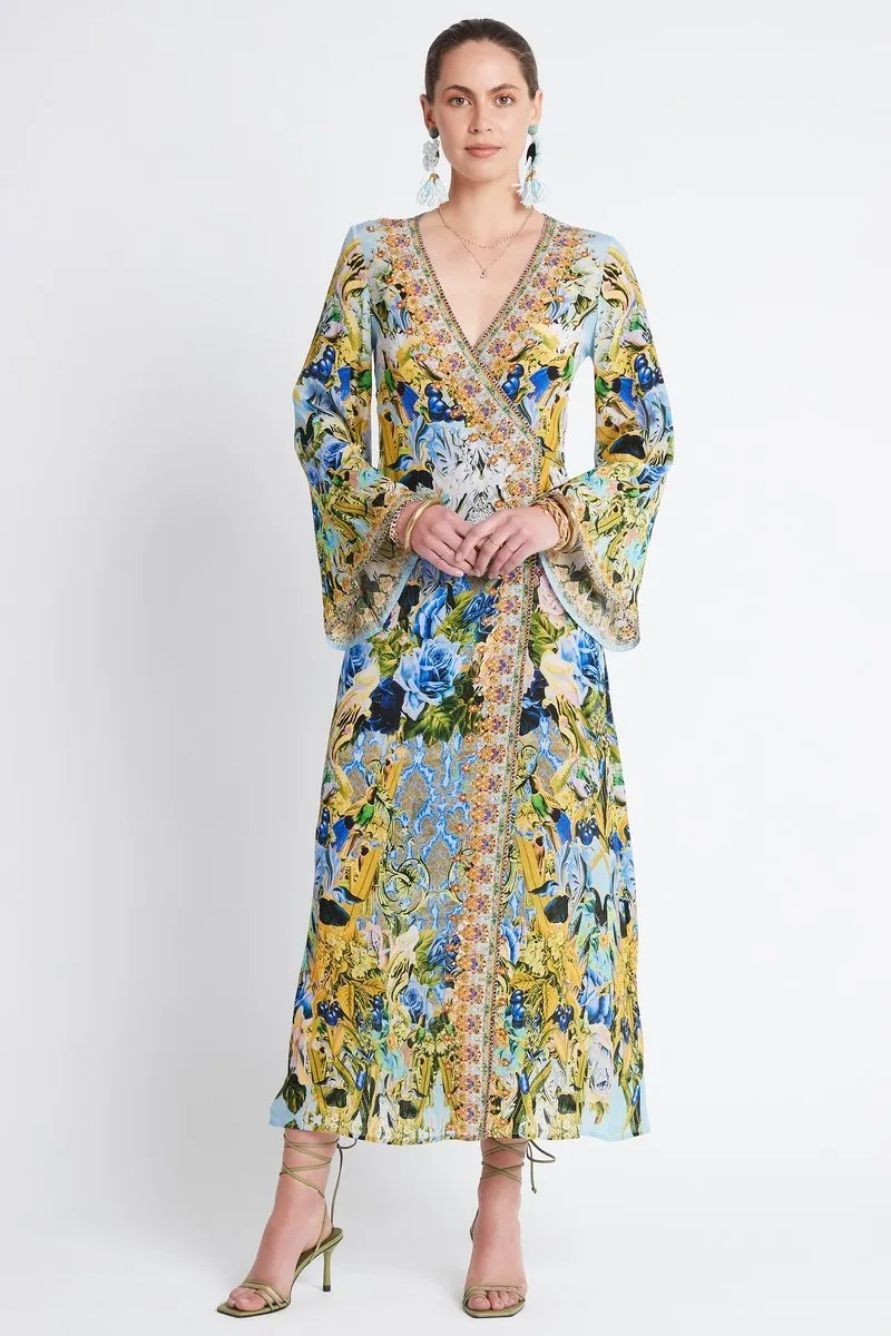 SUMMER BLUES WRAP DRESS